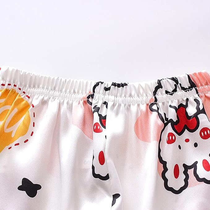 White Love Printed Unisex Kids Nightwear