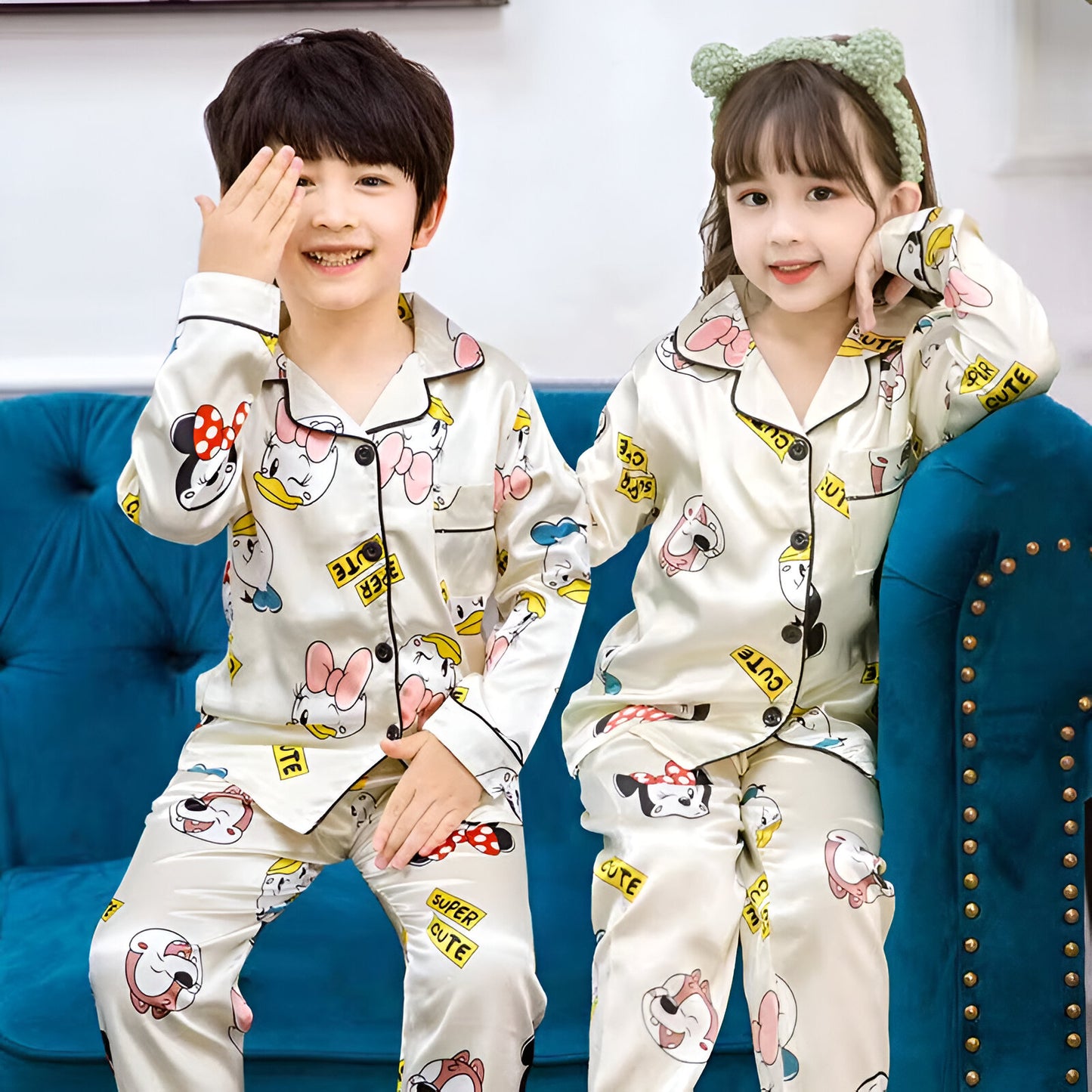 Super Cute Printed Kids Unisex Nightsuit Set