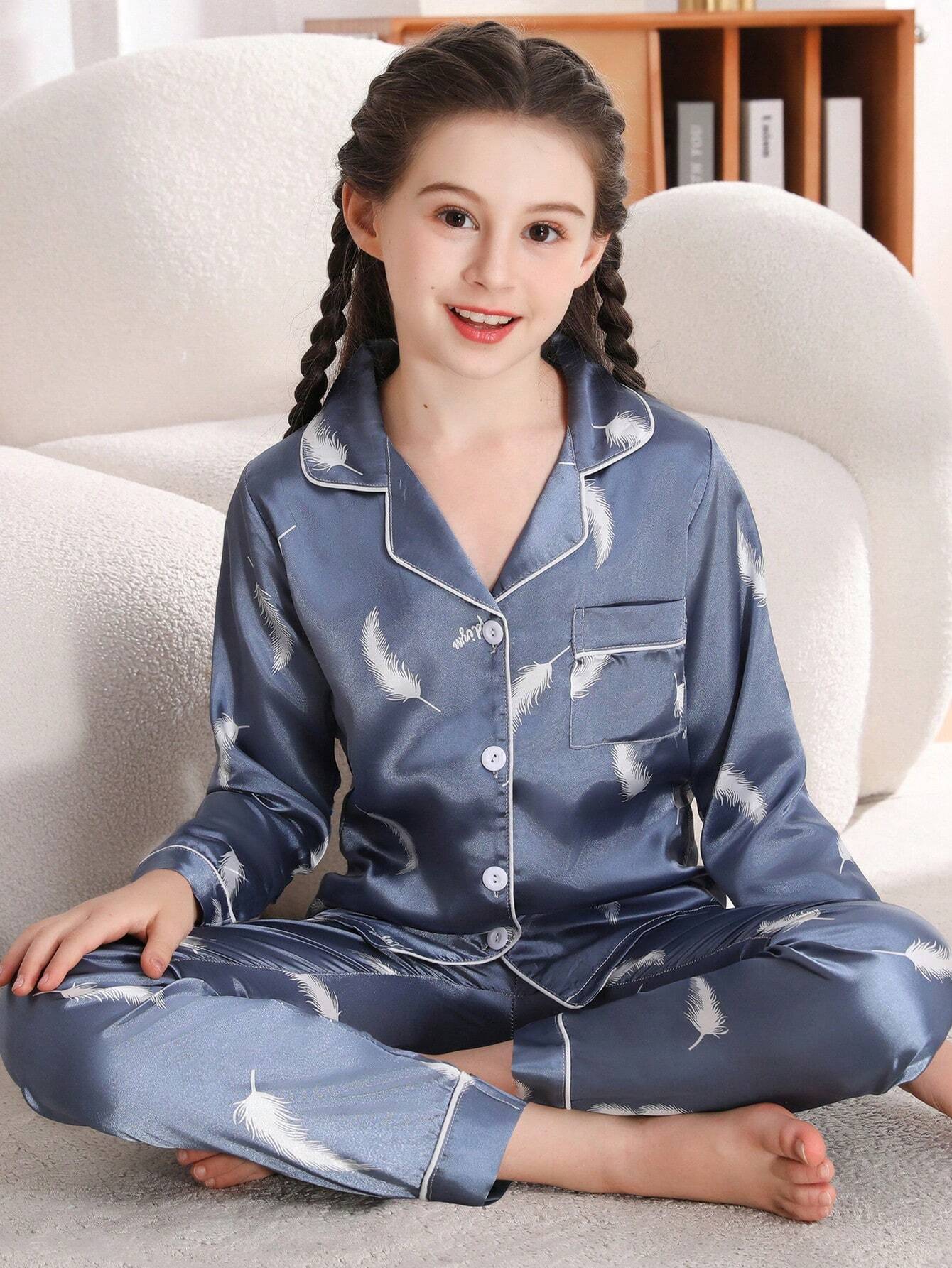 Feather Printed kids Nightsuit Unisex