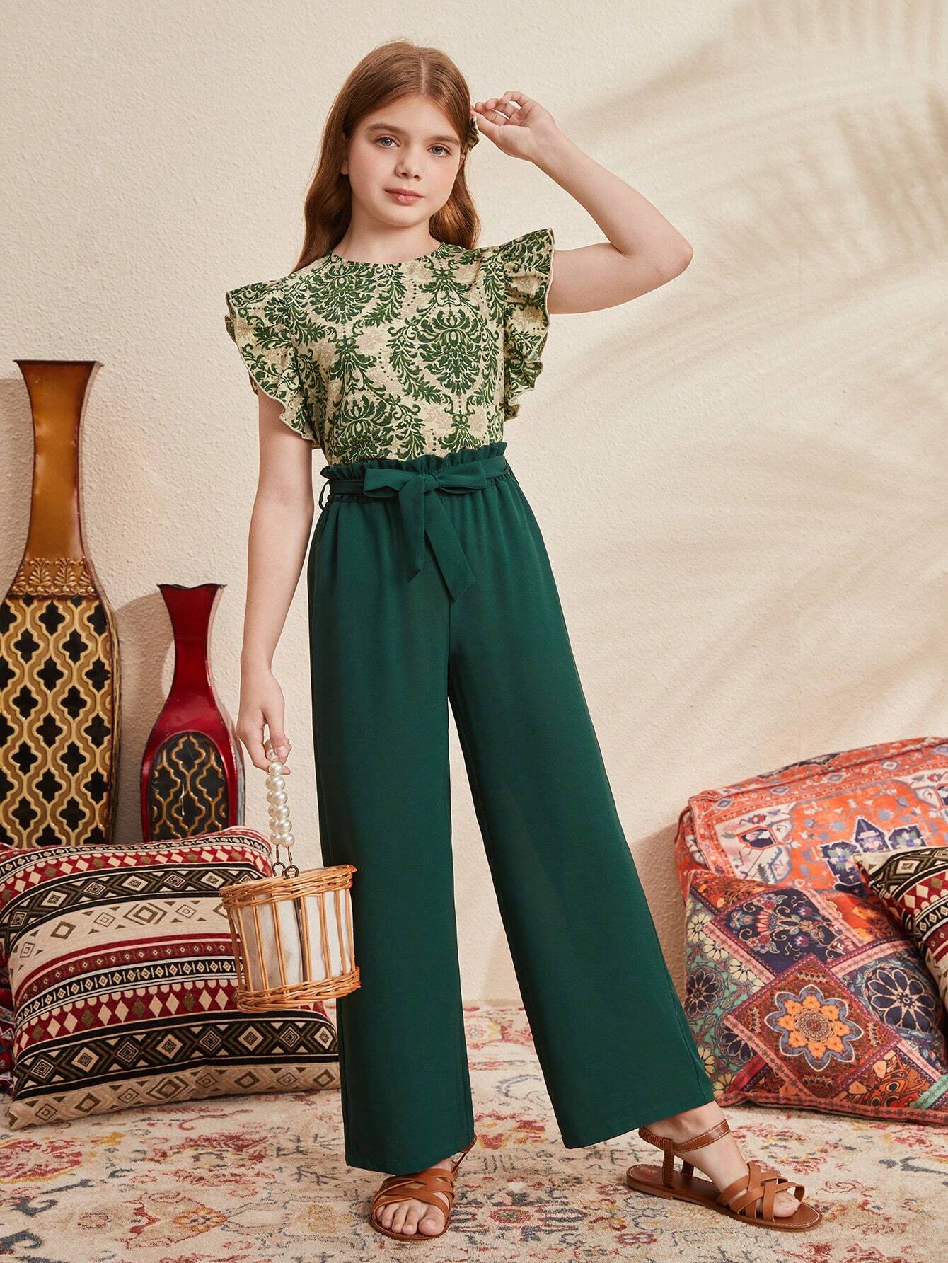 Girls Printed Two Piece Set
