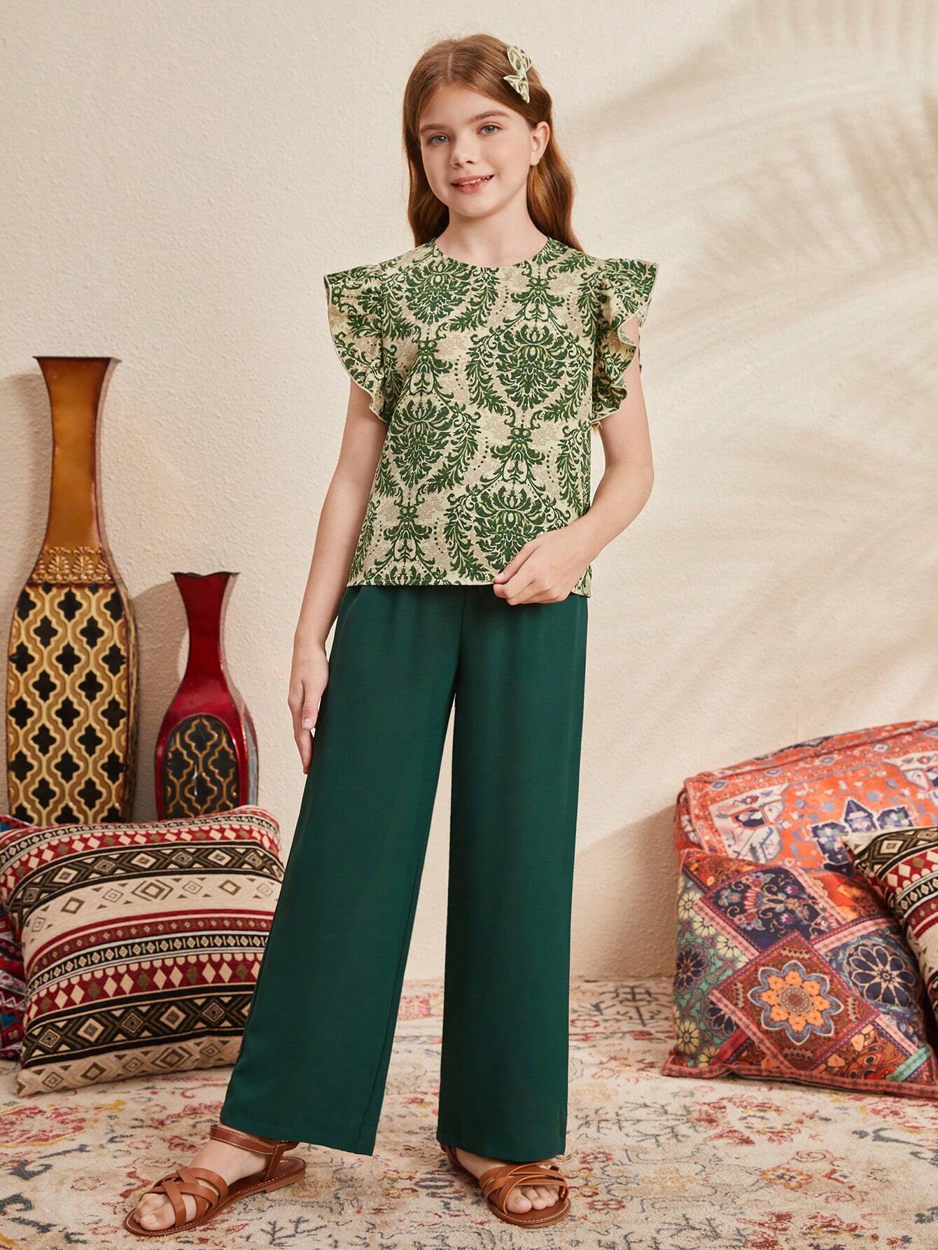 Girls Printed Two Piece Set