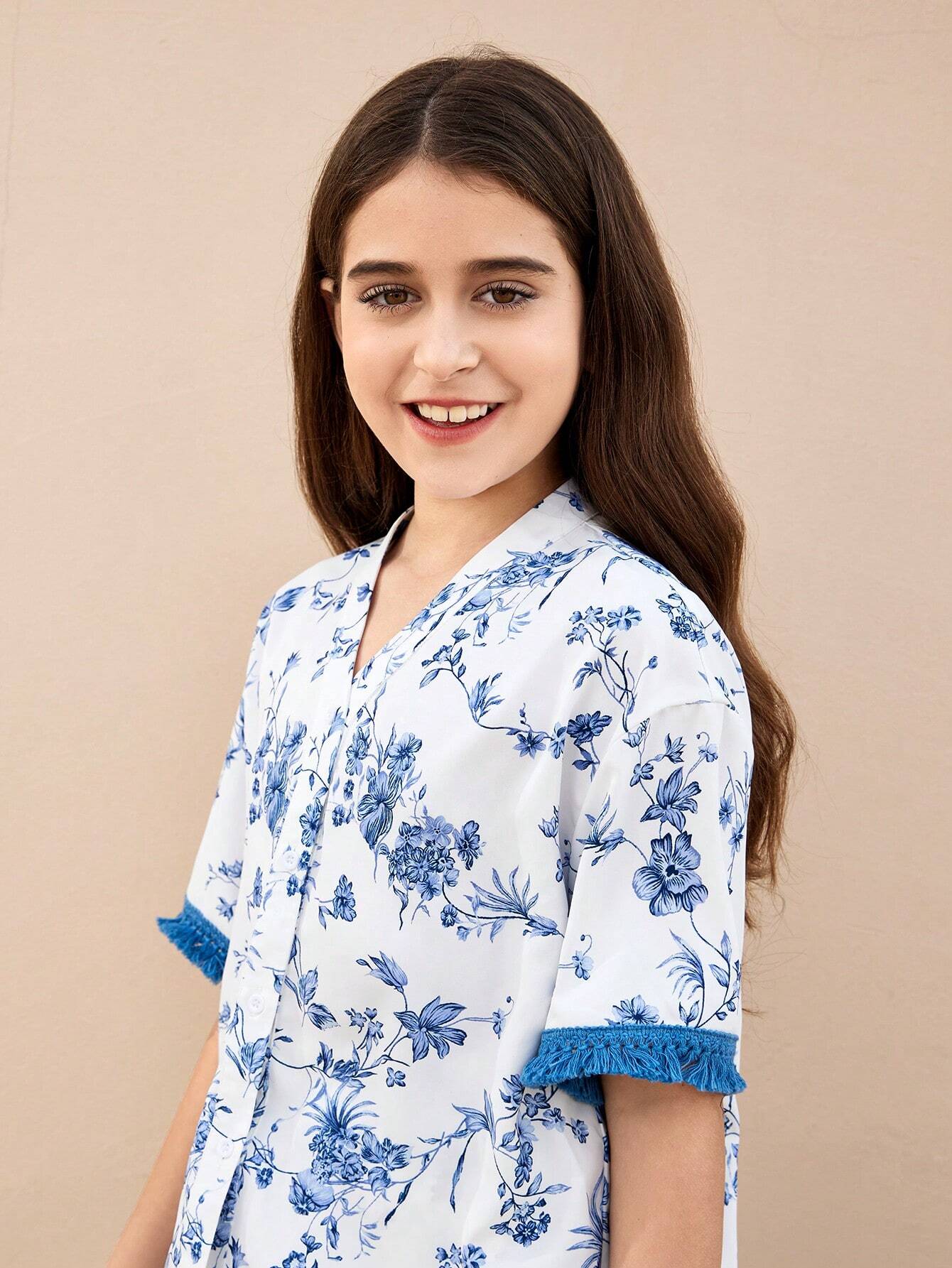 Girls Blue Stylish Co-ords Set