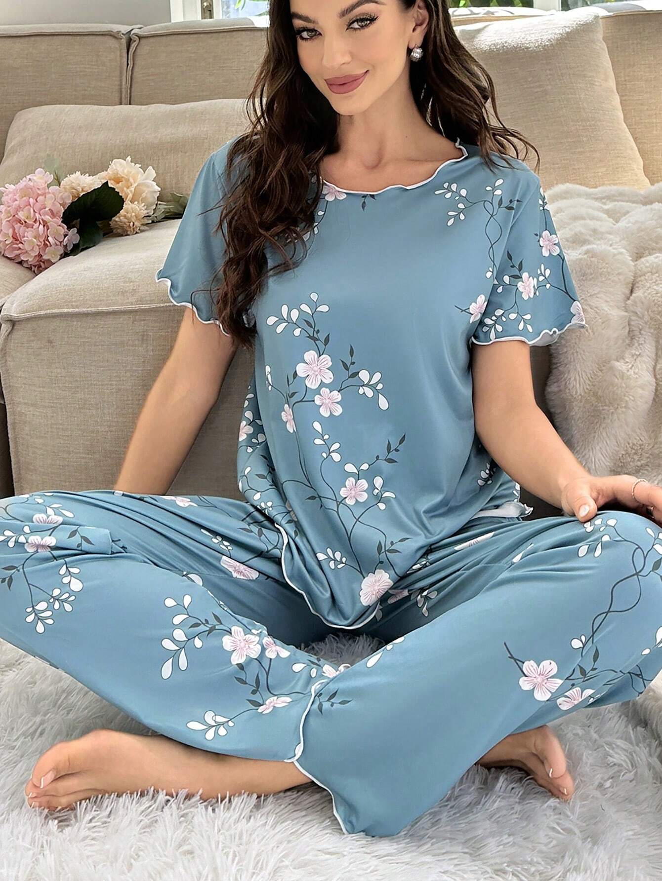Women's Floral Printed Sleepsuit
