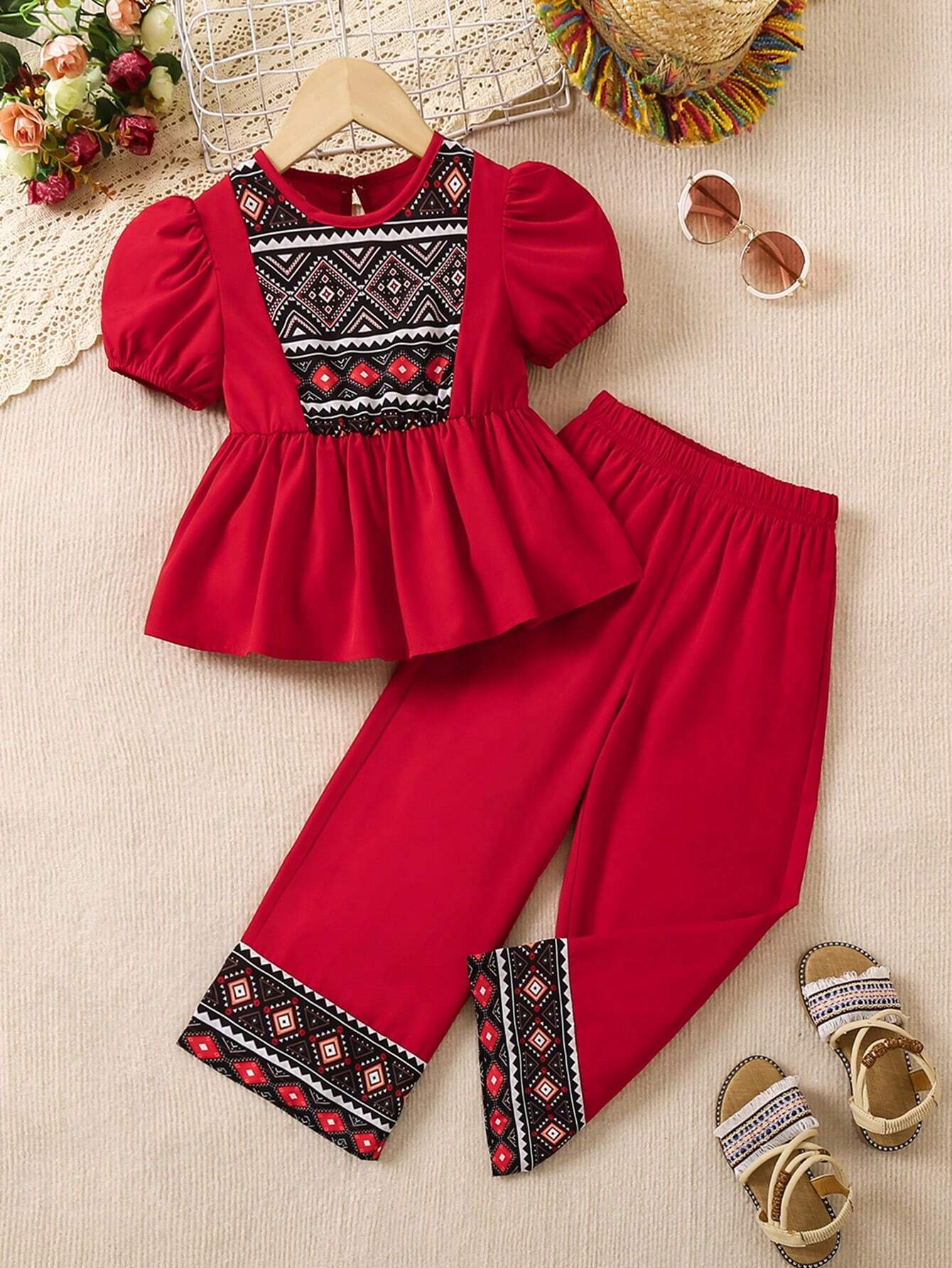 Girls Red Clothing Set