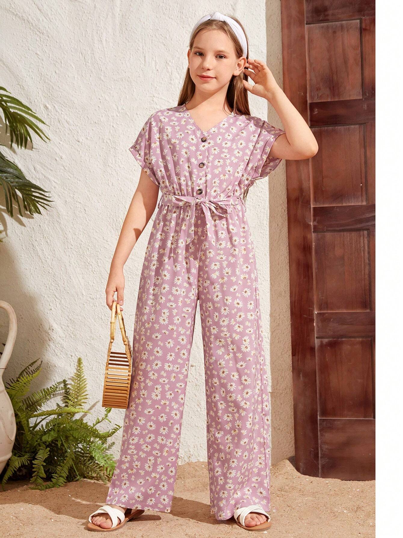 Girls Pink Romper Set