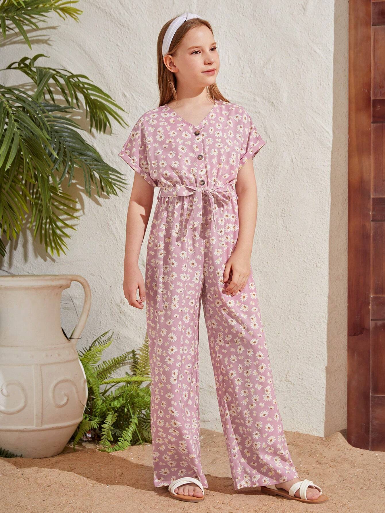 Girls Pink Romper Set