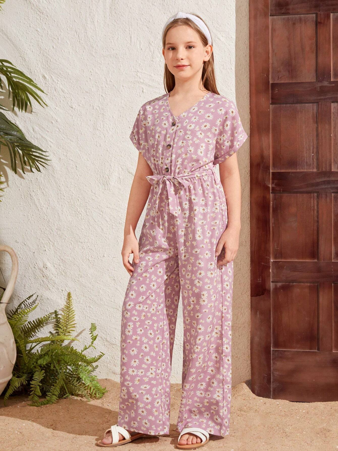 Girls Pink Romper Set