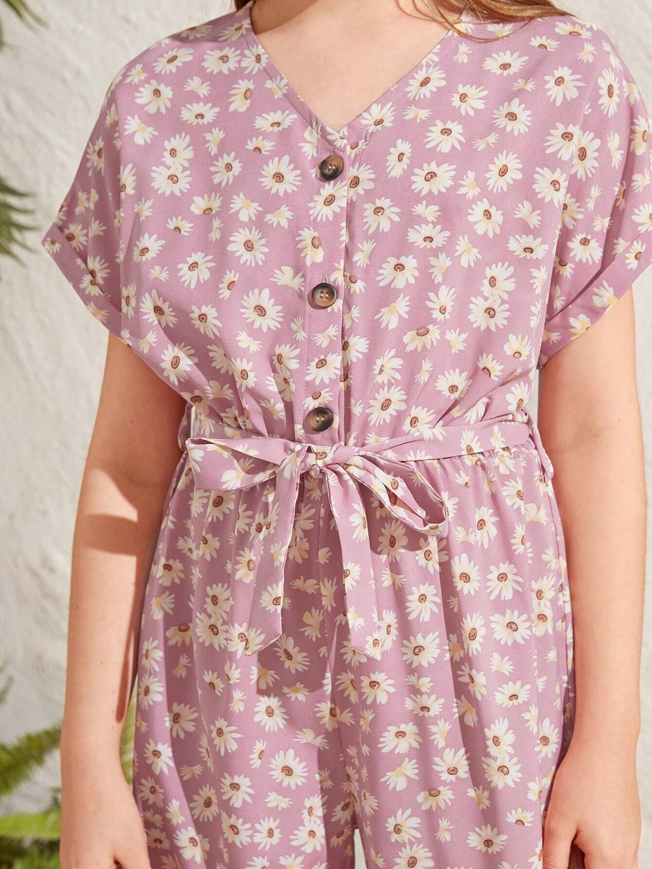 Girls Pink Romper Set