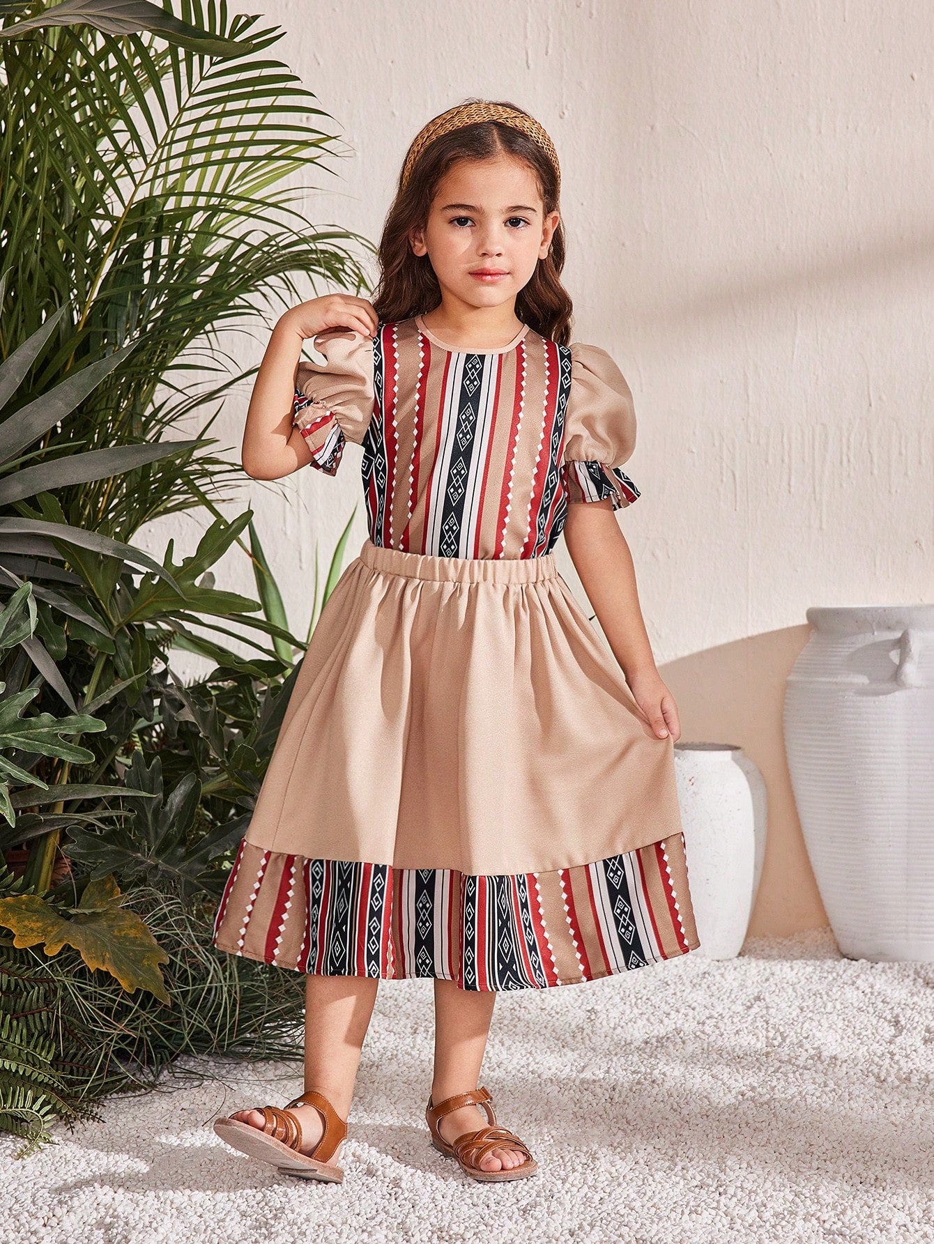 Girls Printed Two Piece Set