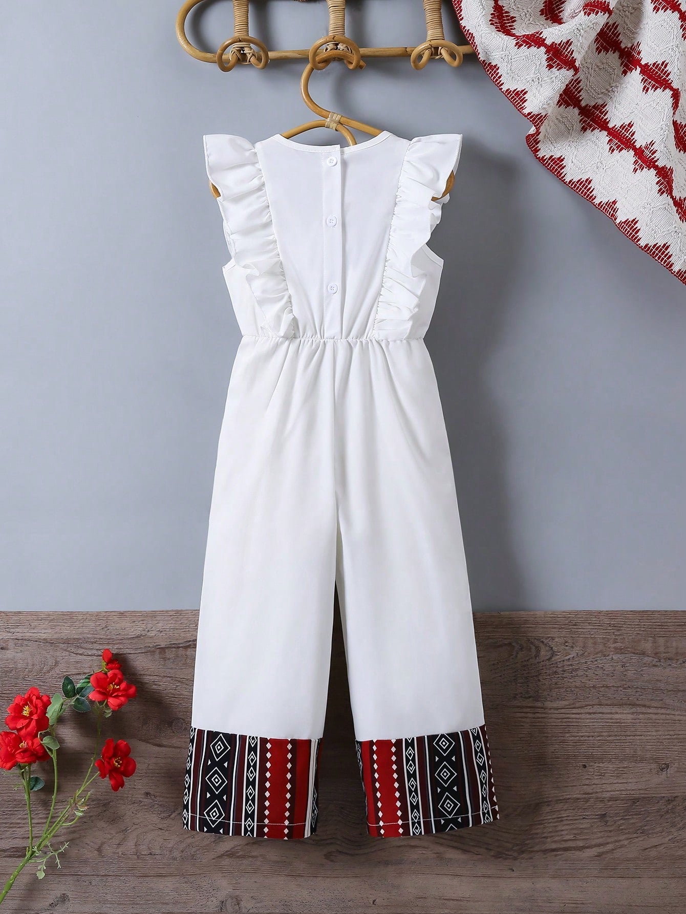 Girls Printed Romper Set