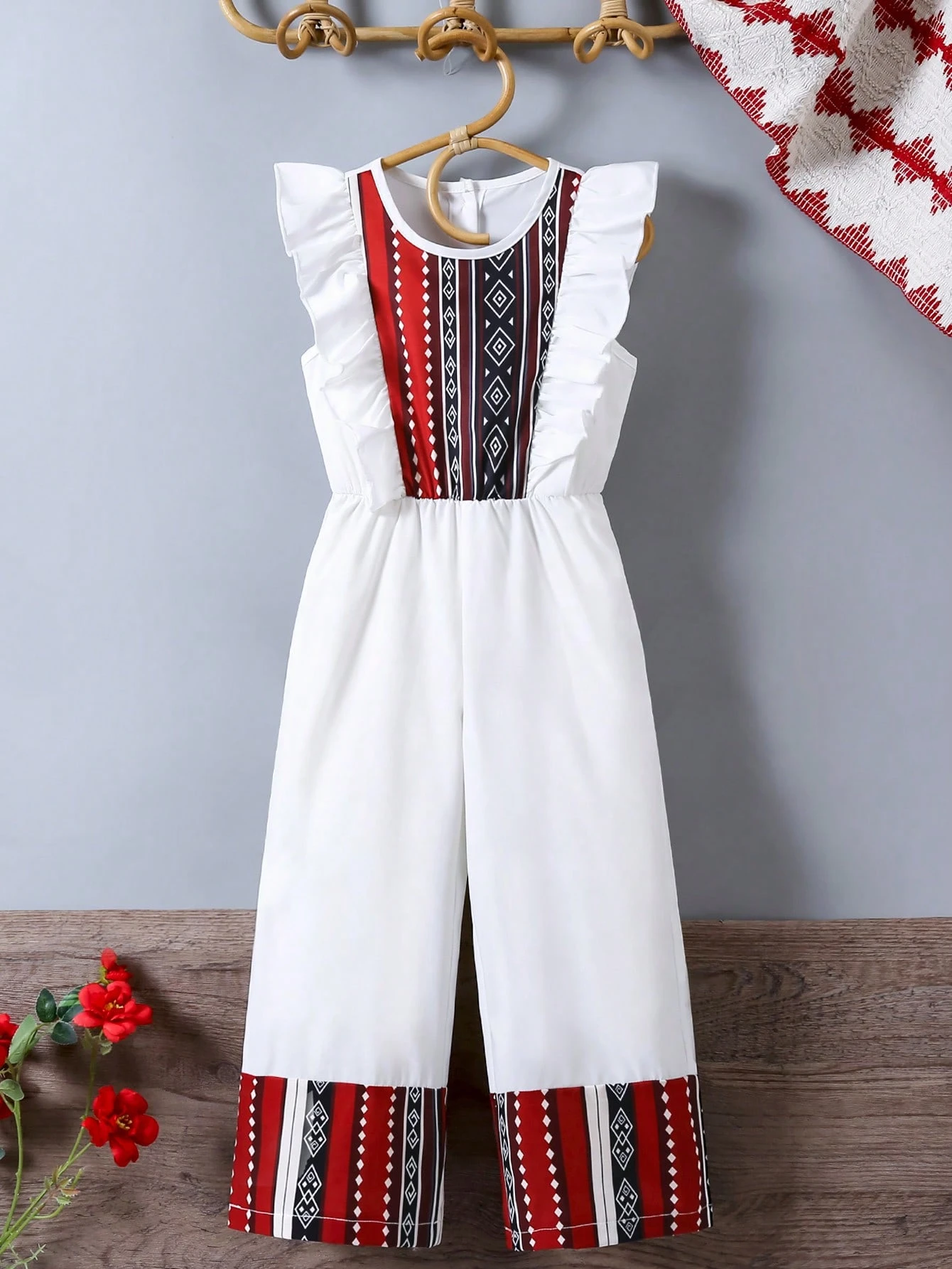 Girls Printed Romper Set