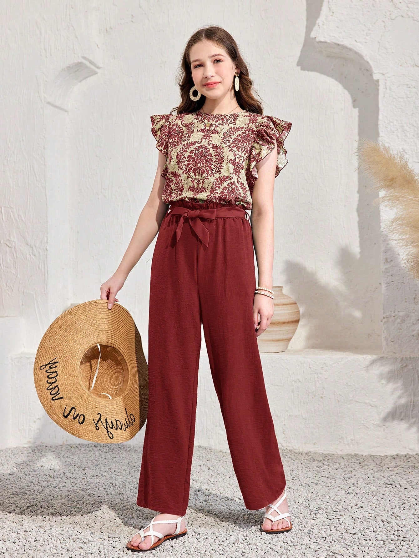 Girls Printed Two Piece Set