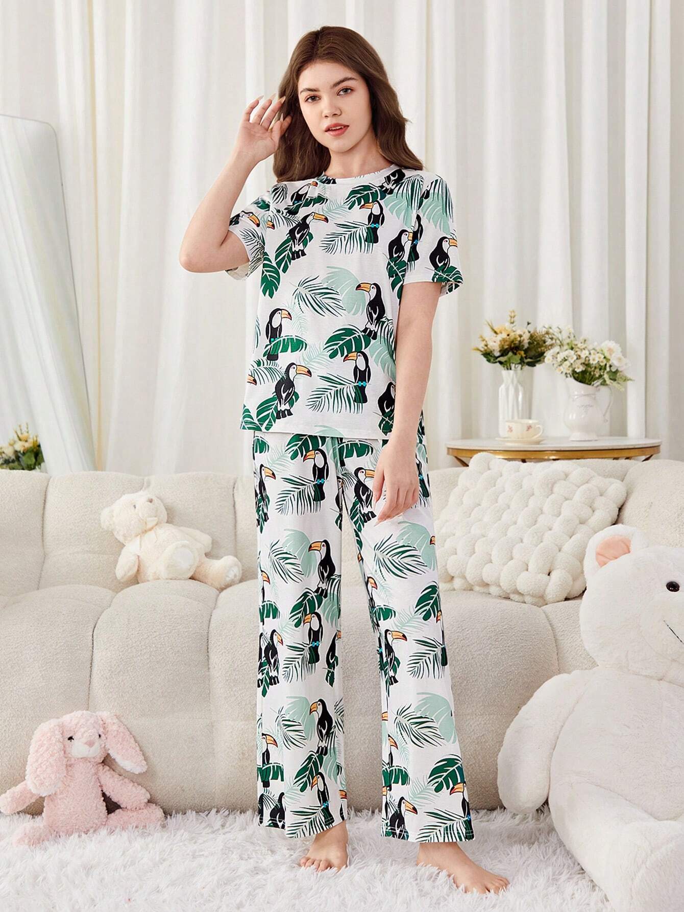 Black Birds Printed Girls Co-ords Set