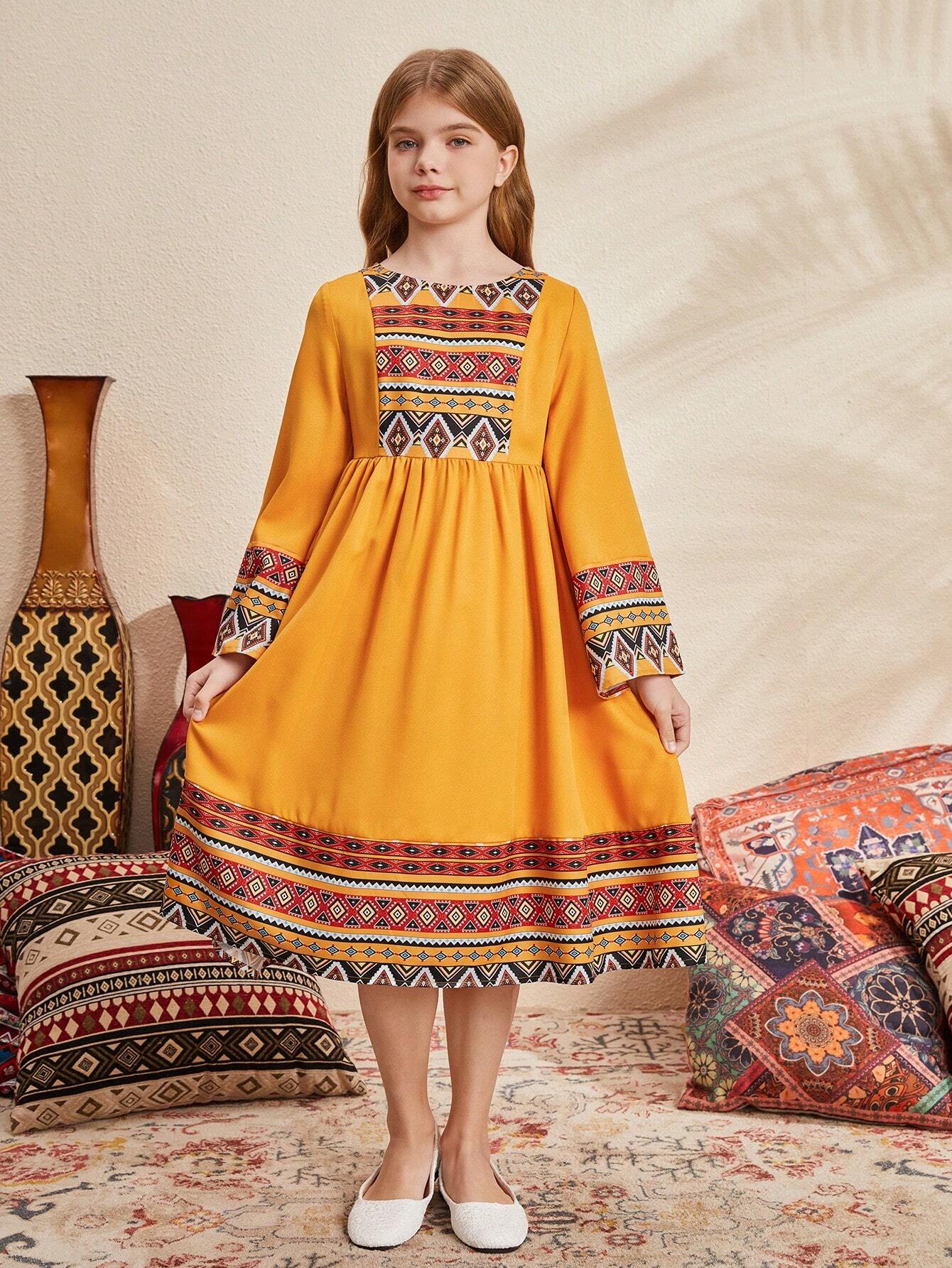Girls Mustard Frocks