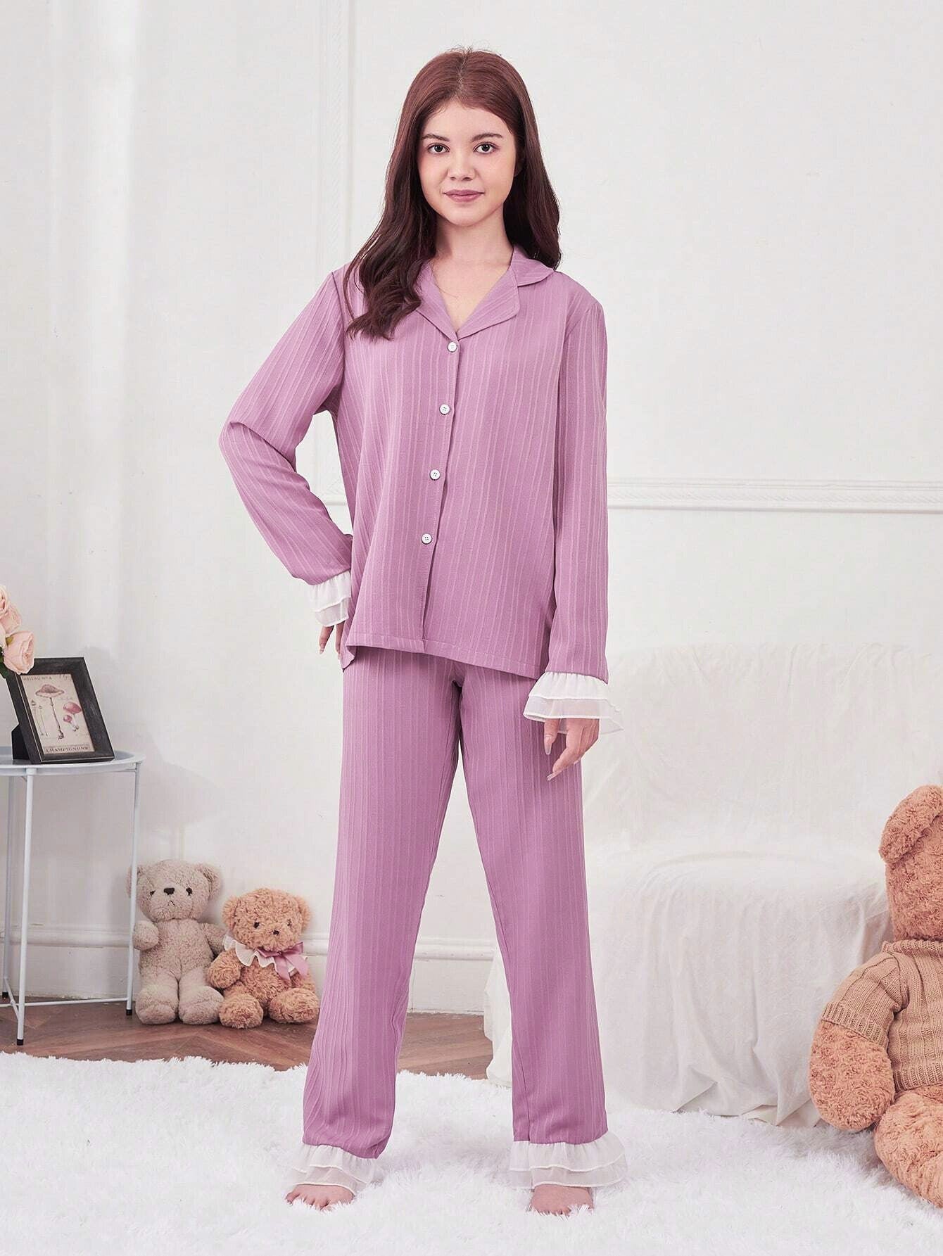 Girls Pink Armani Nightsuit Set