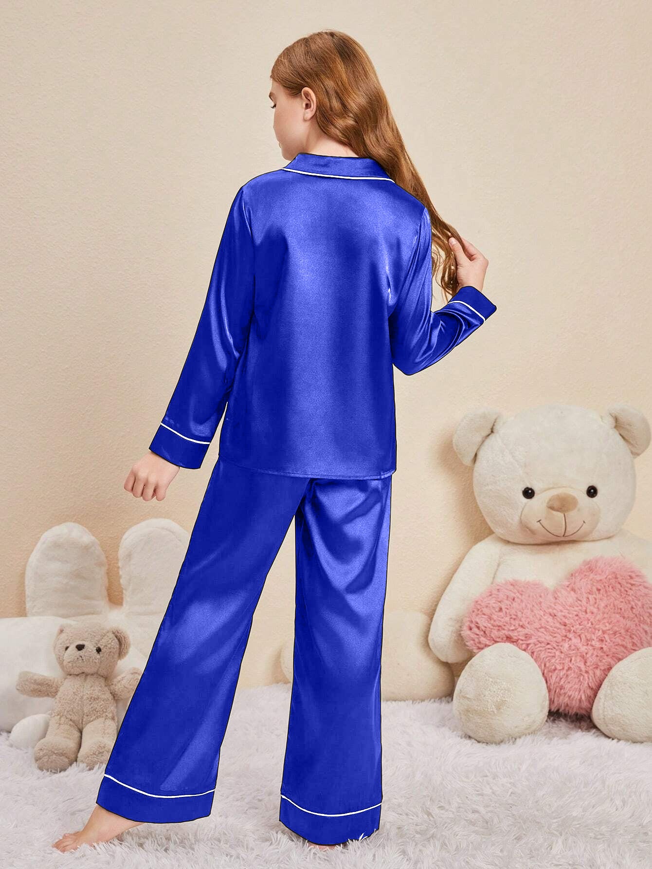 Blue Solid kids Unisex Nightwear