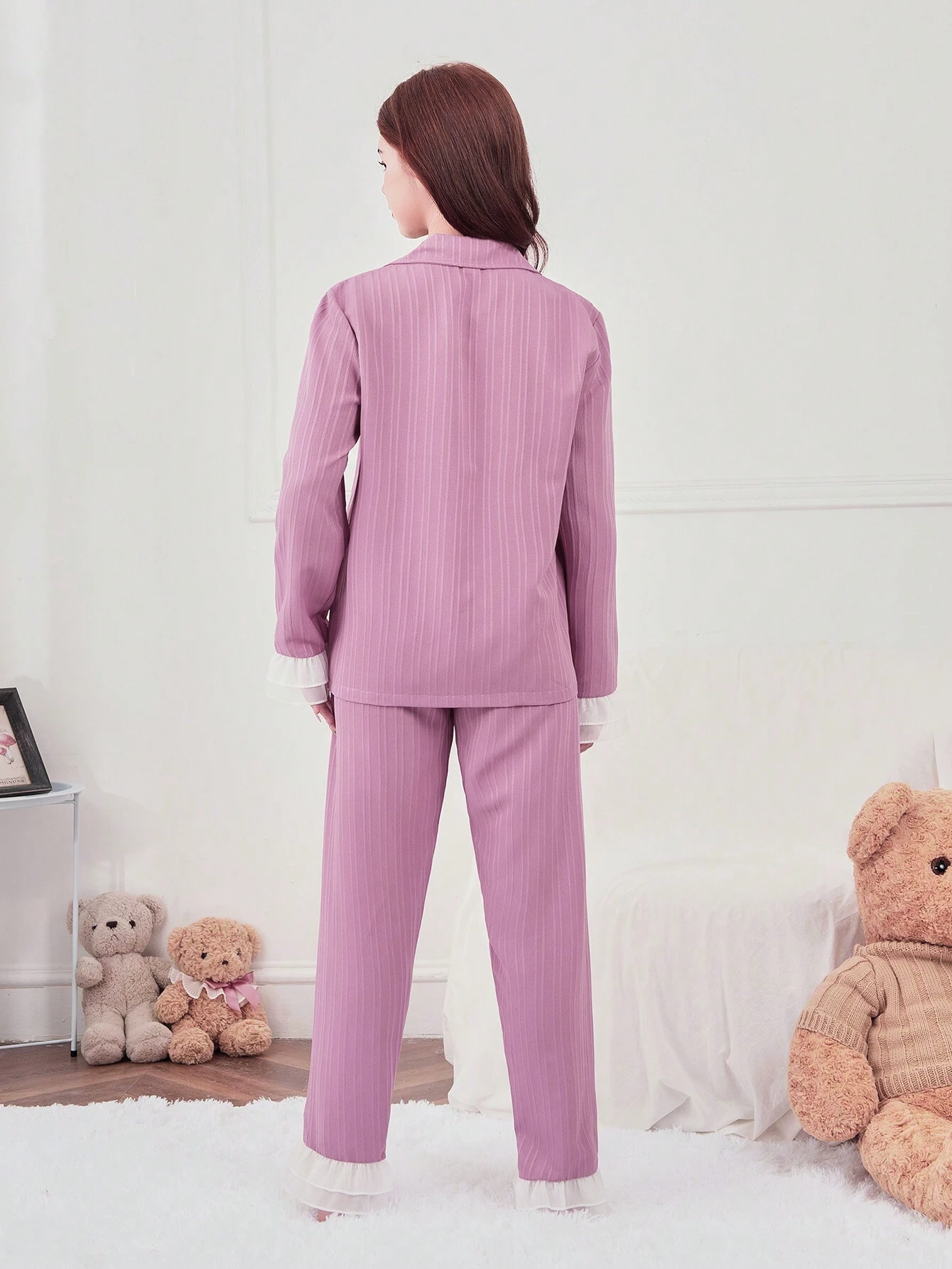 Girls Pink Armani Nightsuit Set