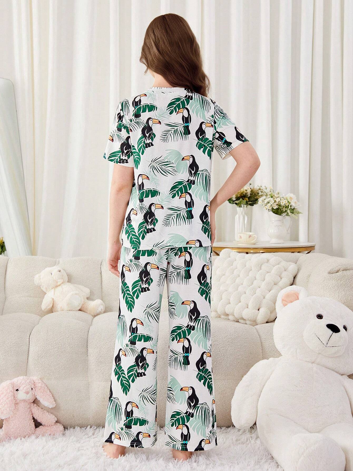 Black Birds Printed Girls Co-ords Set