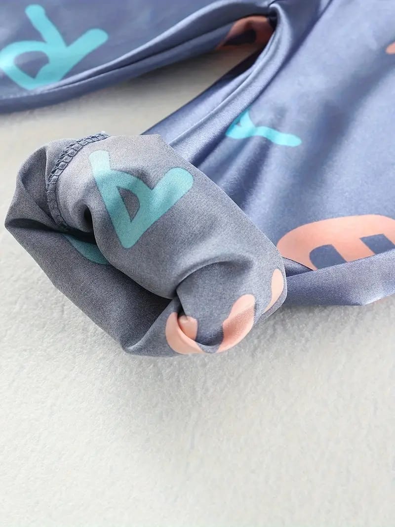ABCD Printed Unisex Nightsuit Set For Kids