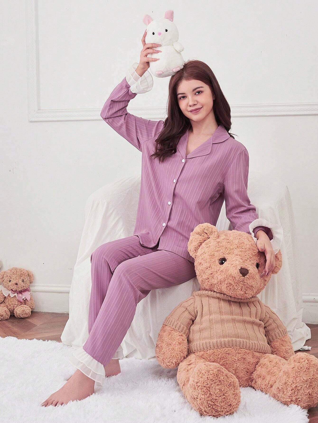 Girls Pink Armani Nightsuit Set