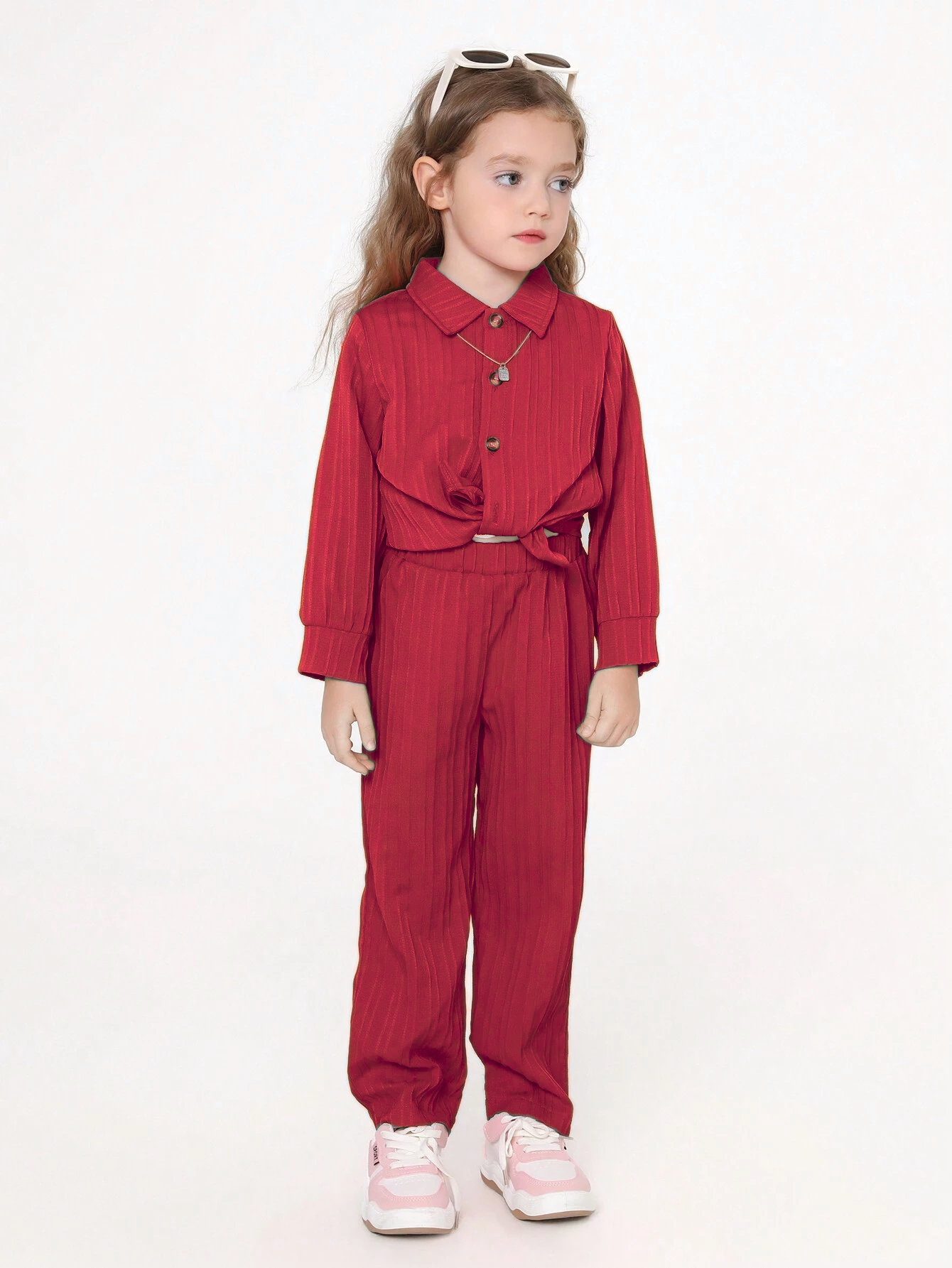 Girls Maroon Co-ords Set