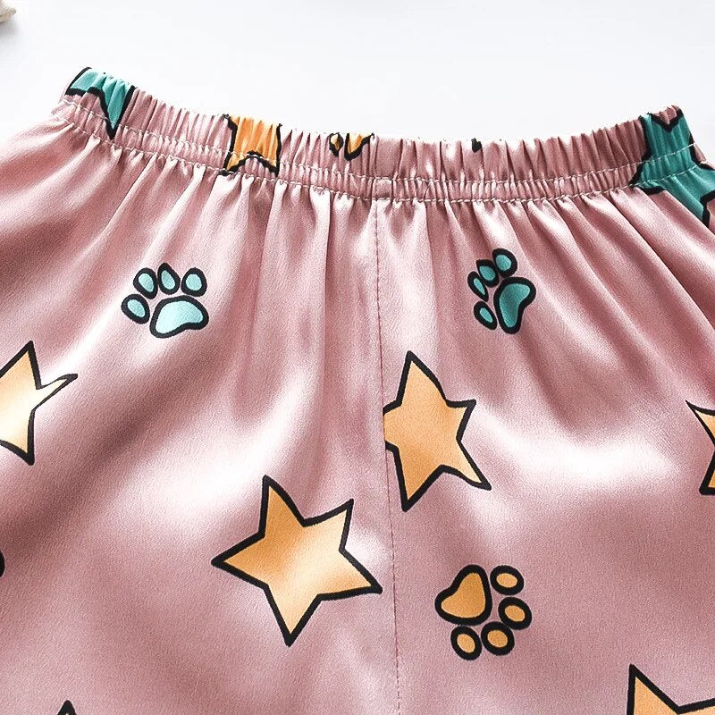 Star Printed Unisex Nightsuit Set For Kids