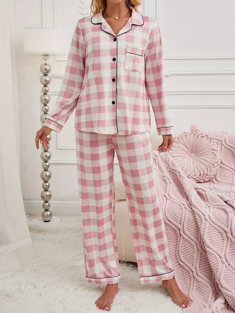 Pink Checks Pajama Set