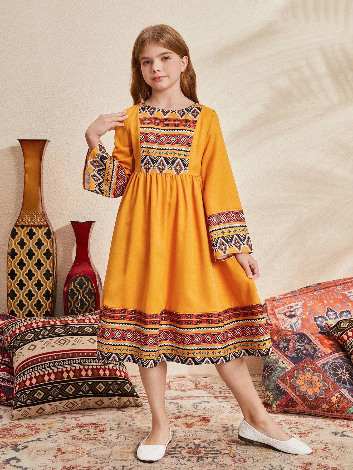 Girls Mustard Frocks