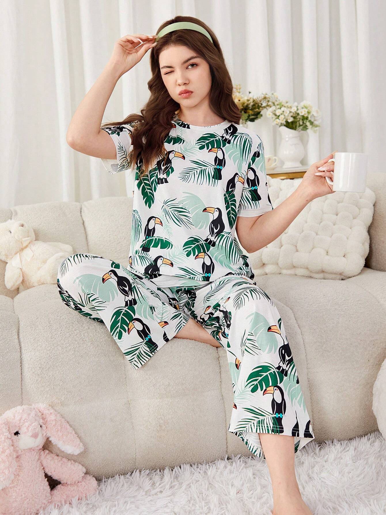 Black Birds Printed Girls Co-ords Set