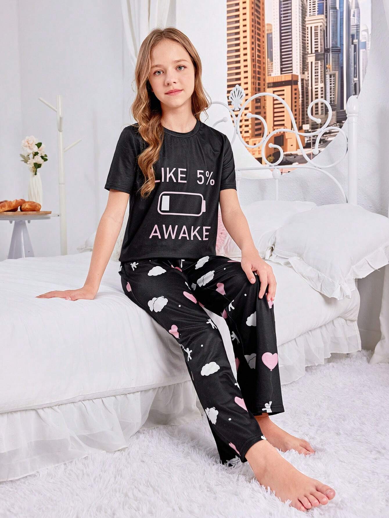 Girls DTF Printed Co-ords Nightsuits