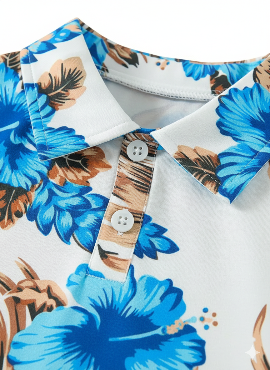 Kids Half Sleeves Printed Polo T-shirts