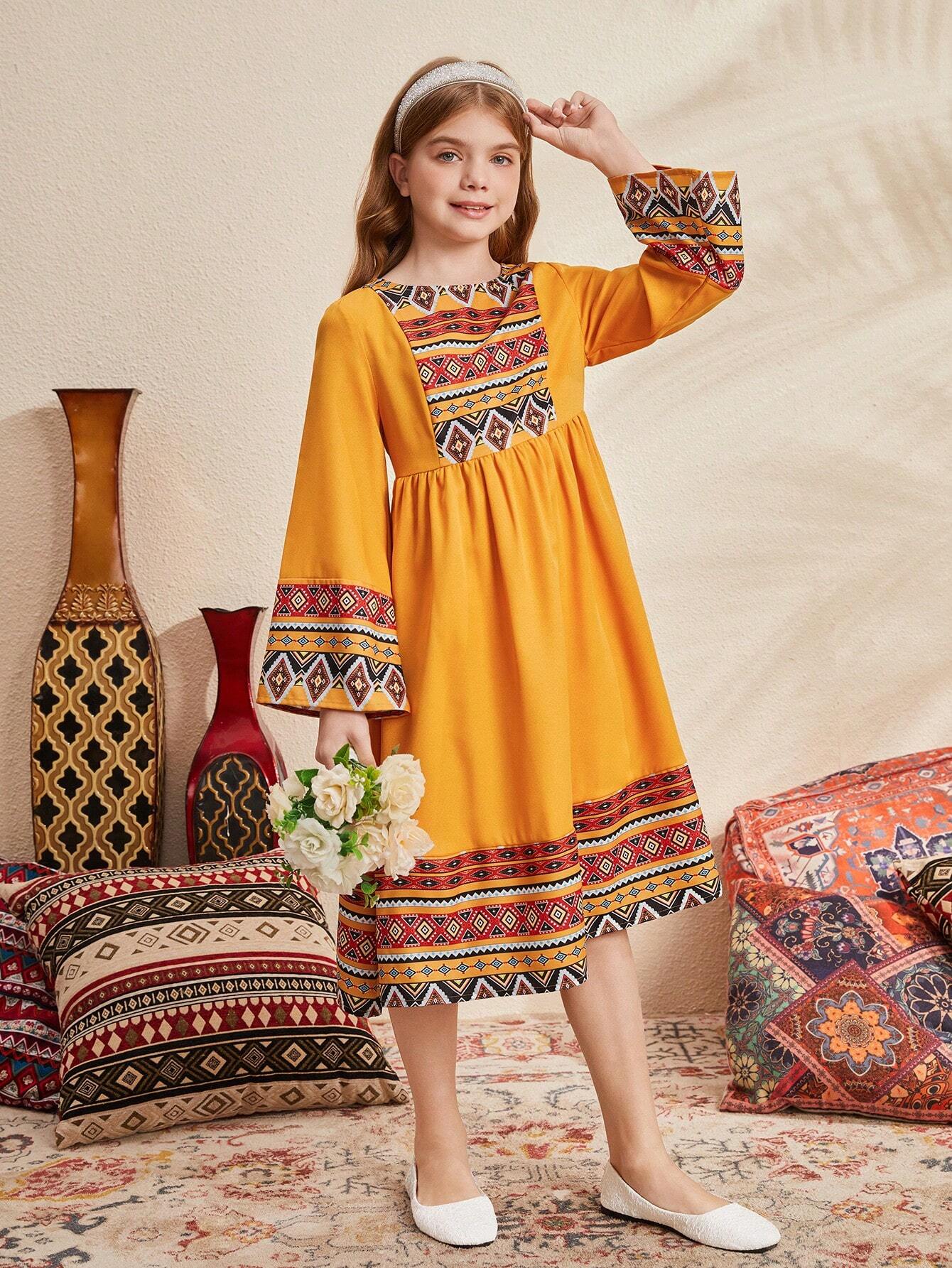 Girls Mustard Frocks