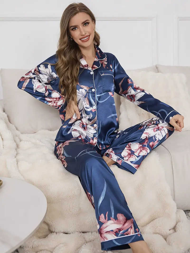 Floral Printed Pajama Set