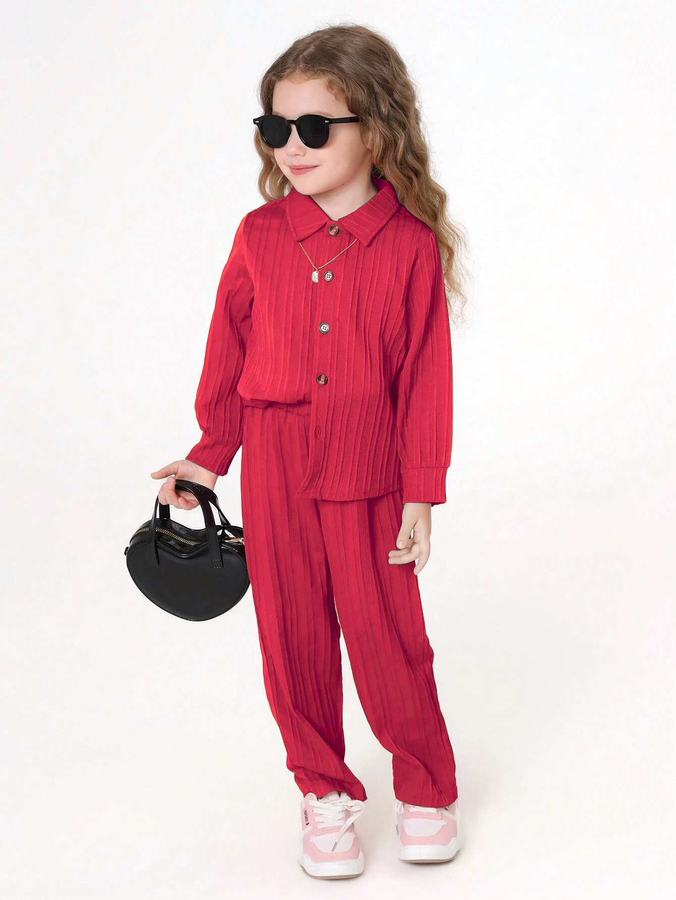 Girls Maroon Co-ords Set