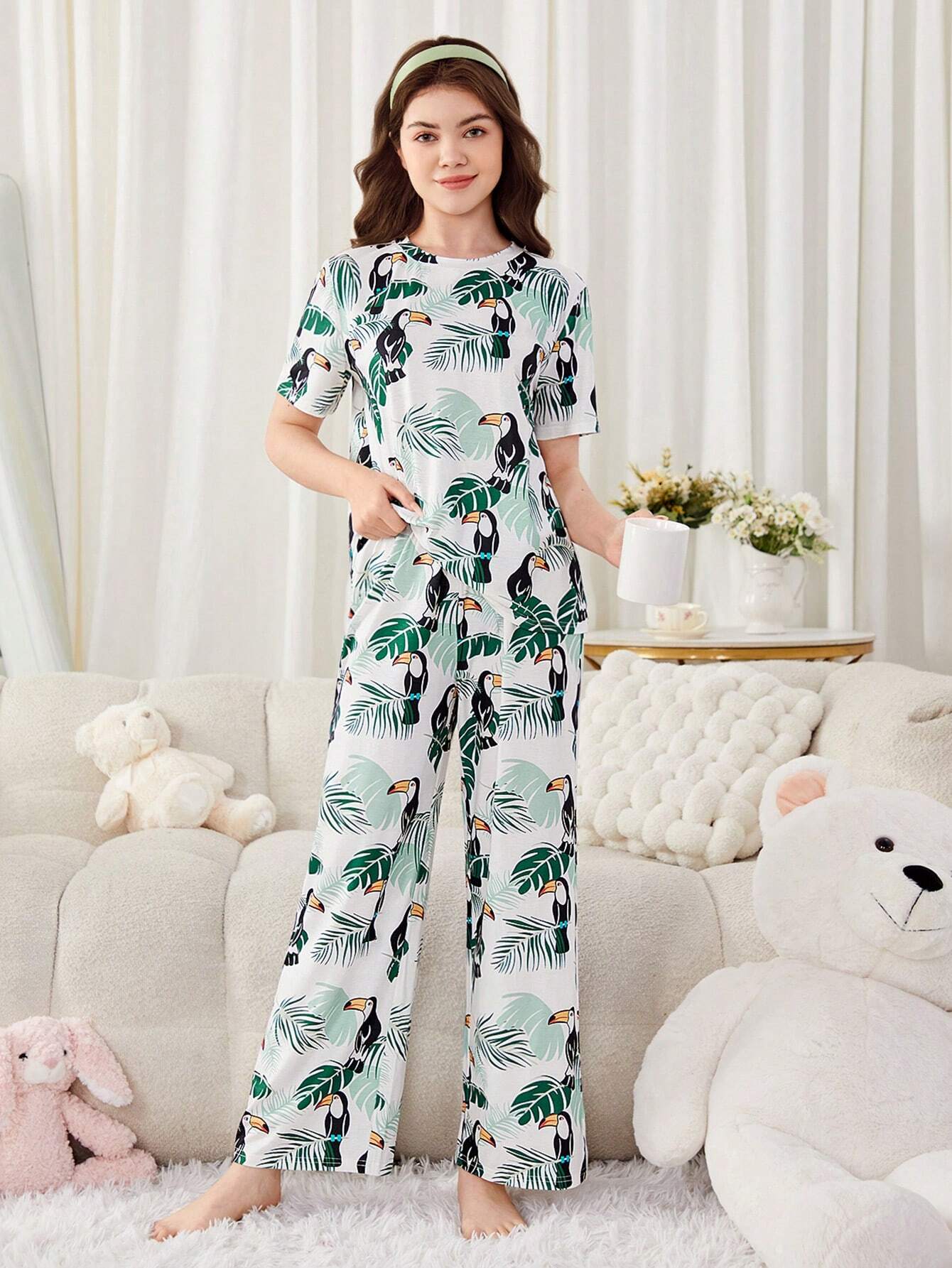 Black Birds Printed Girls Co-ords Set