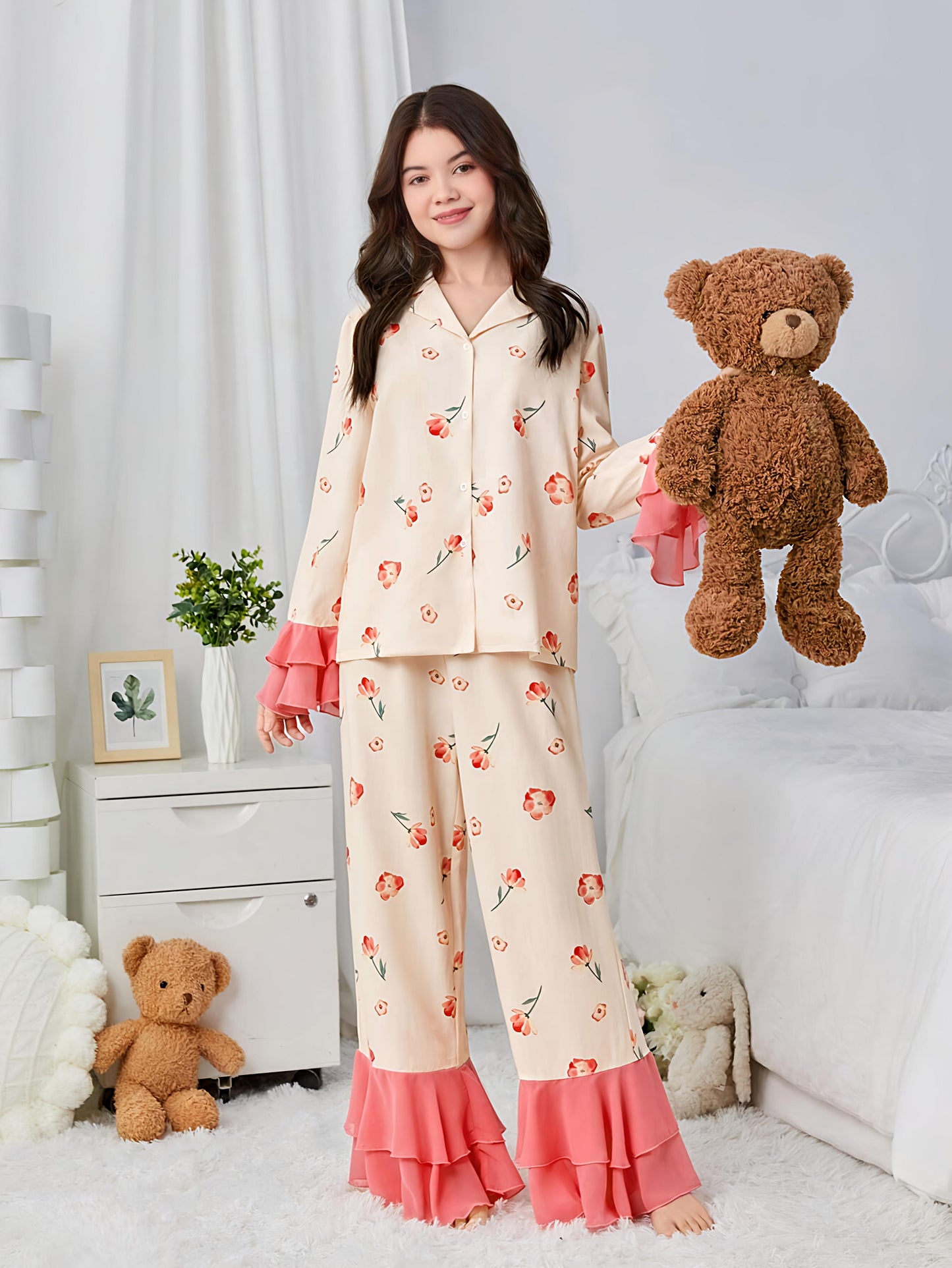 Girls Printed Nightsuit Set