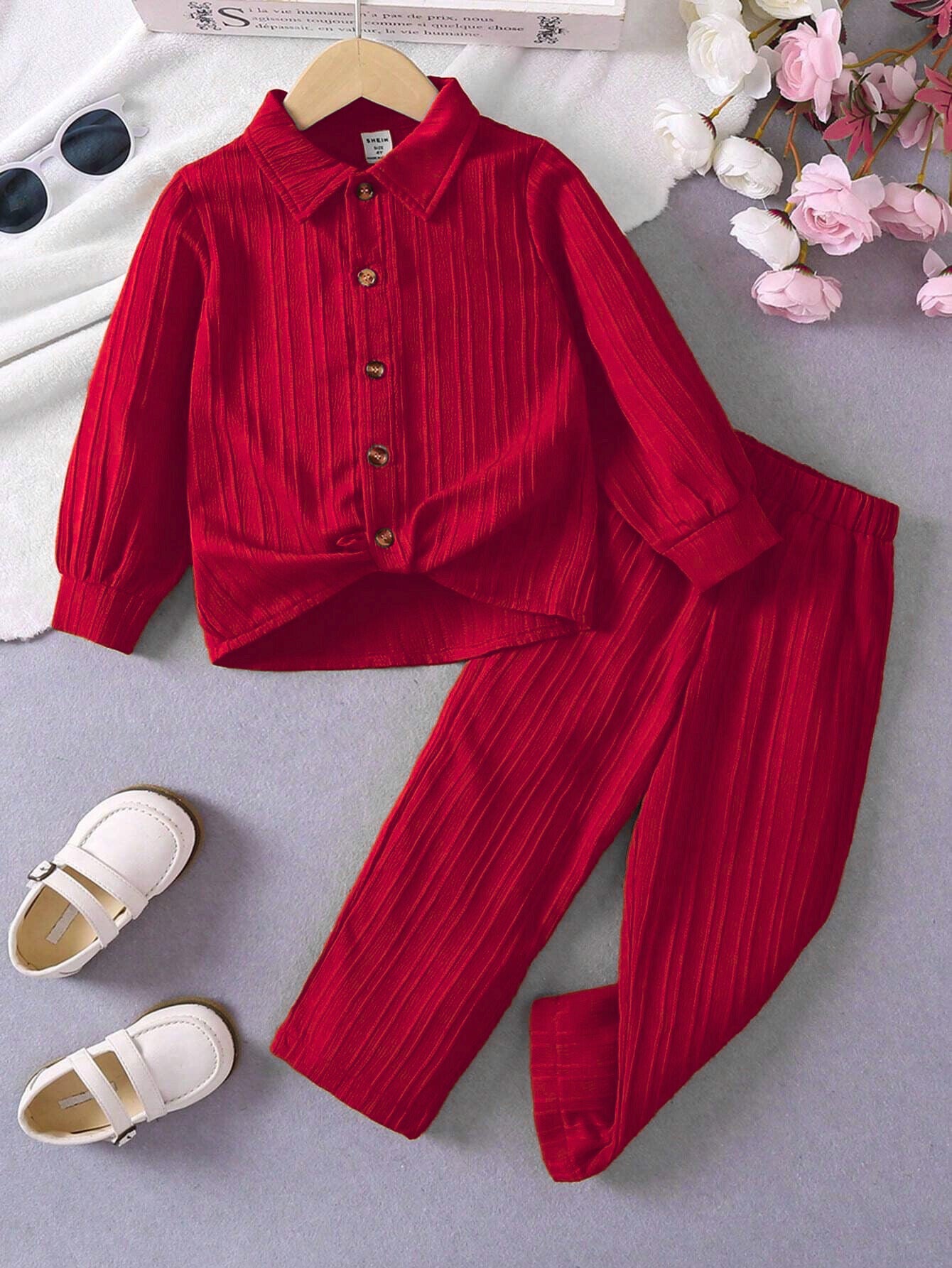 Girls Maroon Co-ords Set