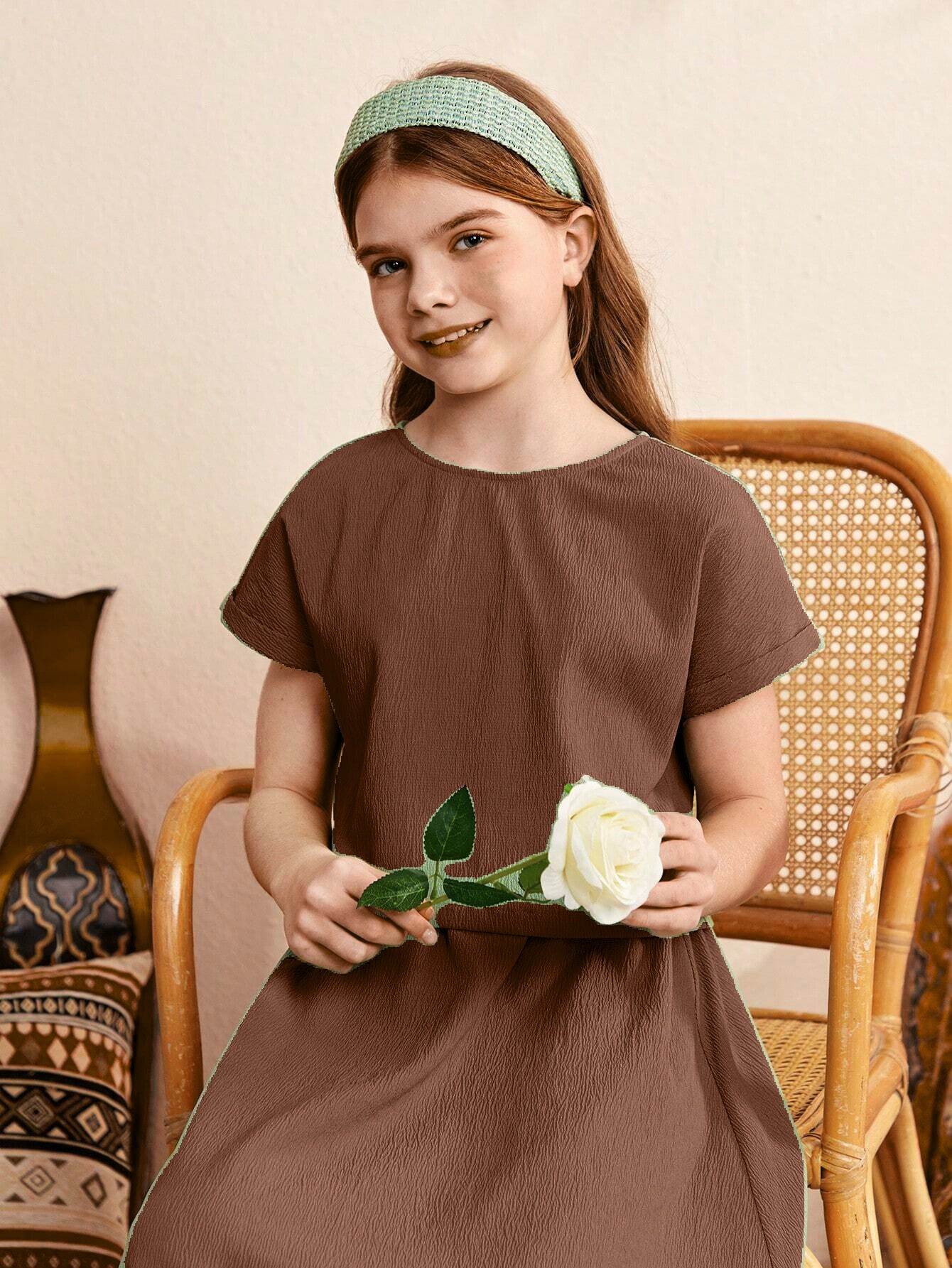 Girls Brown Midi Set