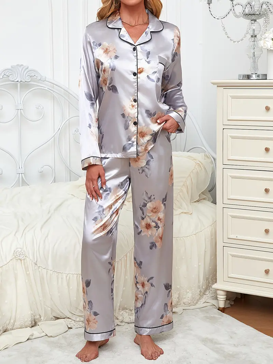 Womens Printed Pajama Set