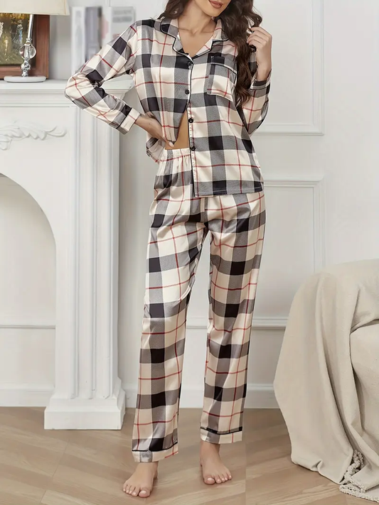 Plain Printed Pajama Set