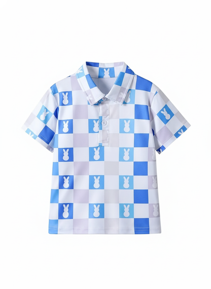 Kids Half Sleeves Printed Polo T-shirts