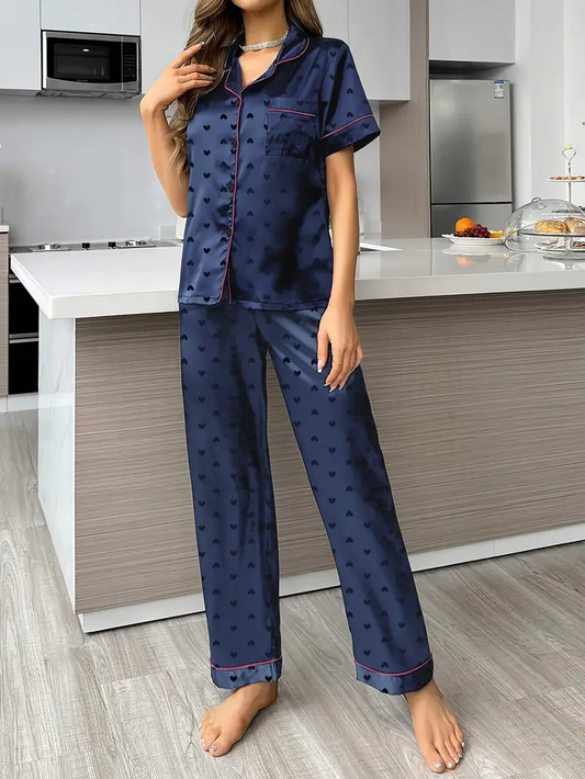 Blue Printed Pajama Set