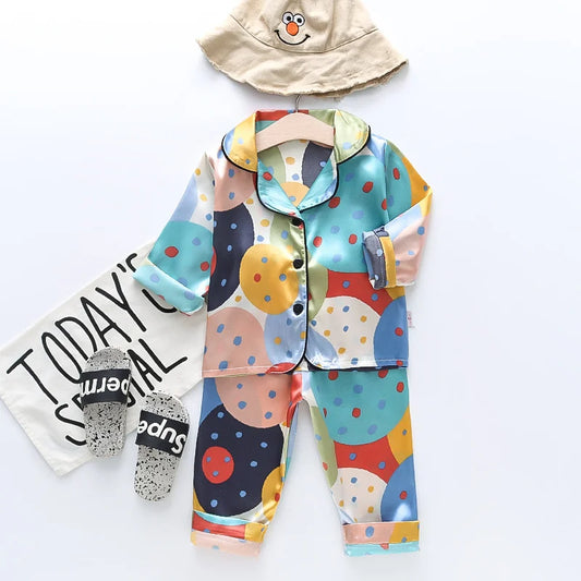 Candy Printed Unisex Nightsuit Set For Kids