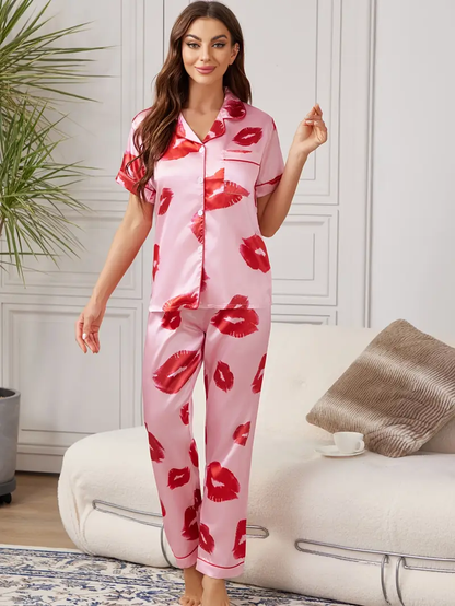 Printed Pajama Set for Womens