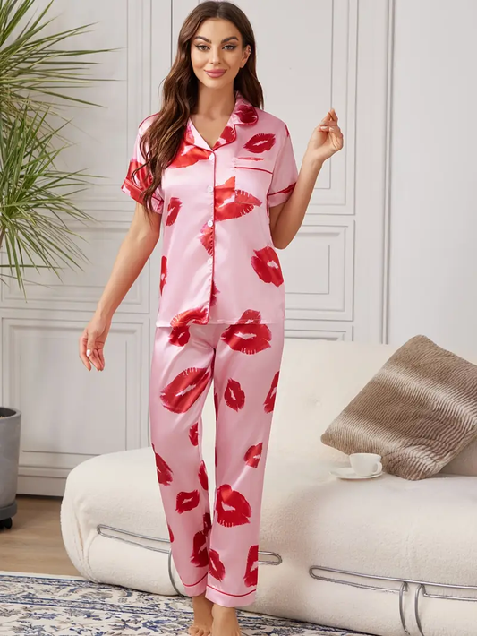 Printed Pajama Set for Womens