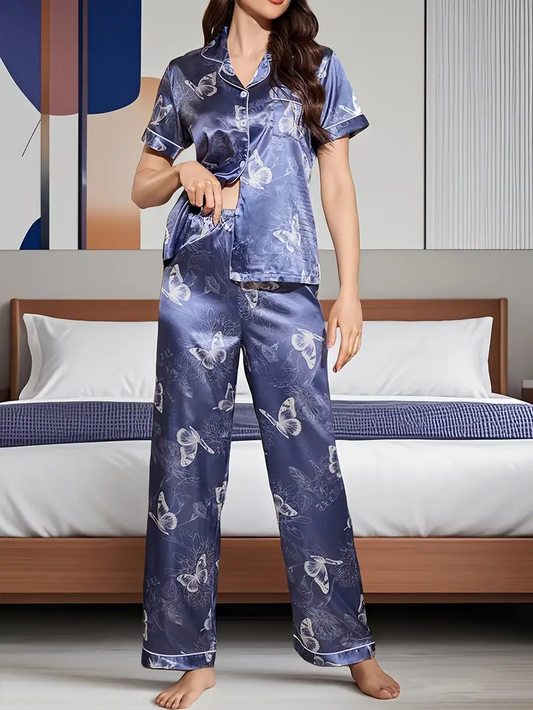 Grey Printed Pajama Set