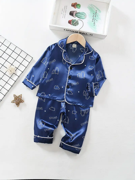 Good Luck Printed Unisex Kids Nightsuit Set