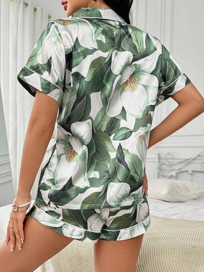 Green Leaf Nightsuit Set For Women