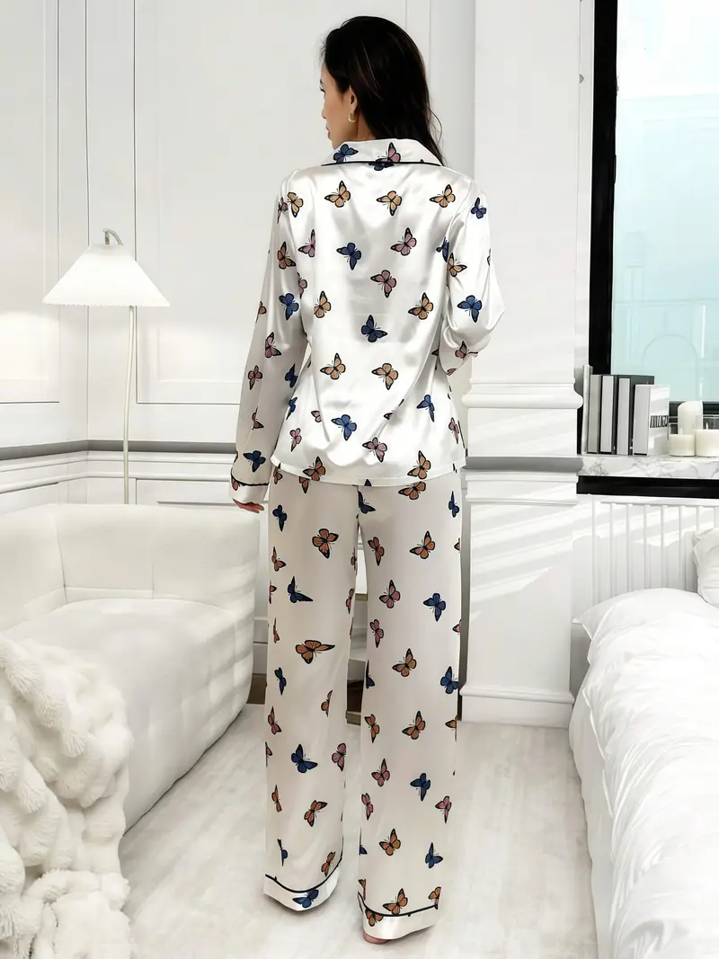 Butterfly Printed Pajama Set