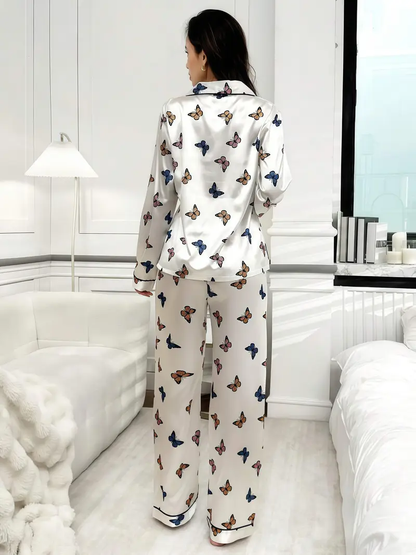 Butterfly Printed Pajama Set